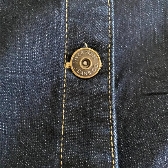 Liverpool Jean Jacket Stretch Dark Wash Sz L - Picture 7 of 13